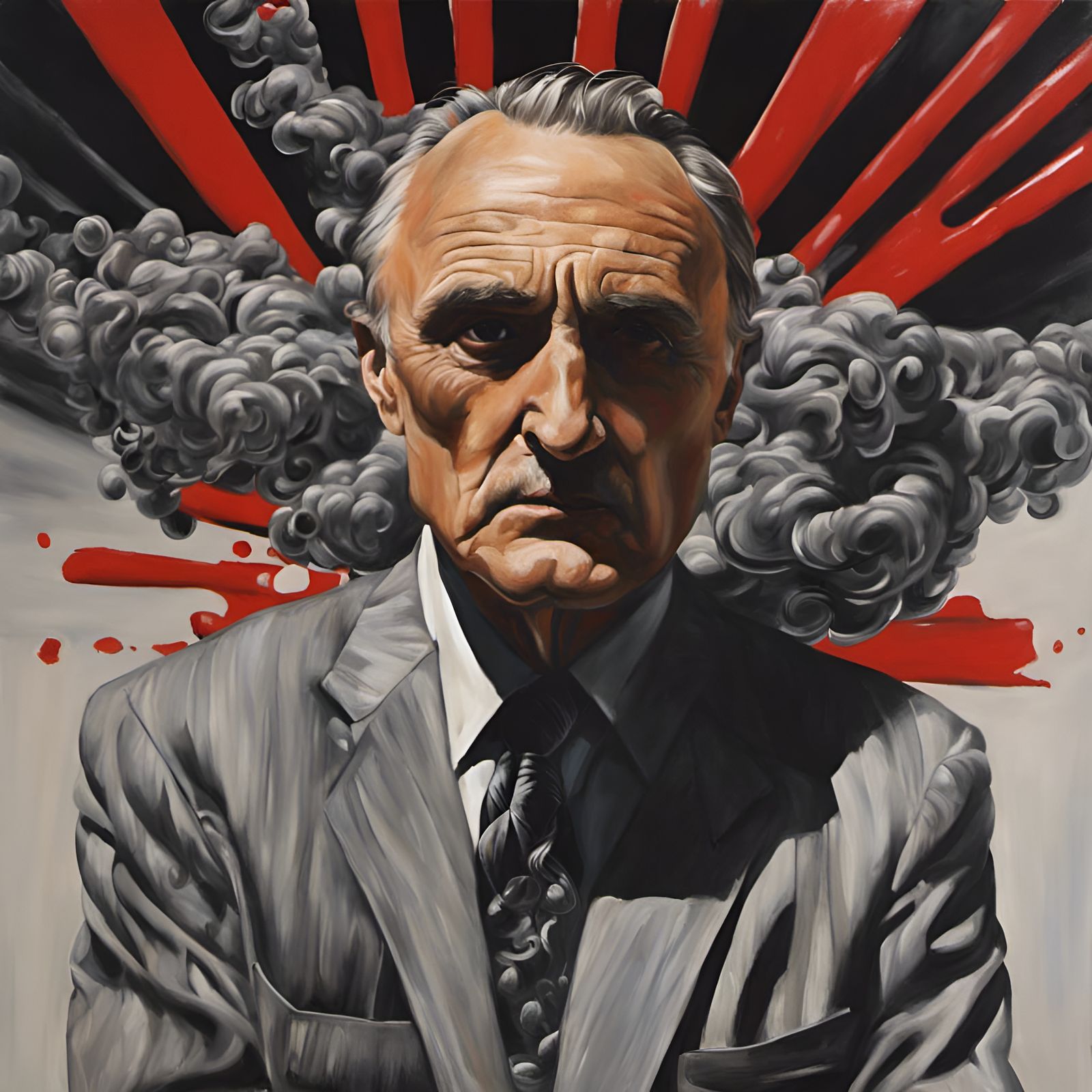 Dennis Hopper Hyperrealistic Painting: Chaos Reigns