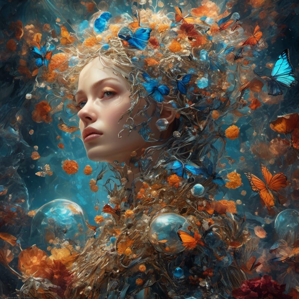 Hyperrealistic Princess in a Diamond World