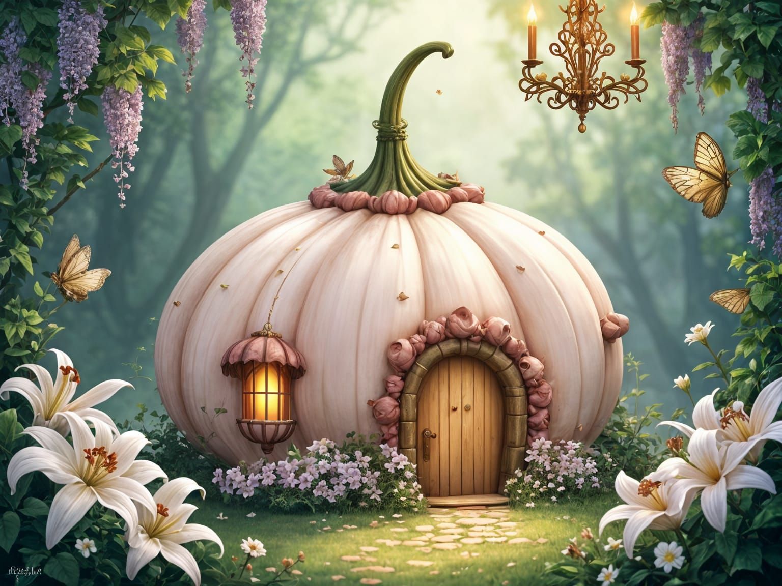 Enchanted Floral House in Dreamy Fairytale Garden