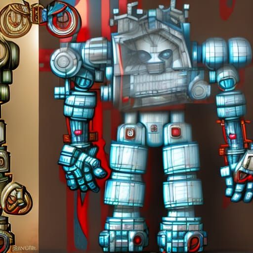 Steampunk Candy Robot with Chocolate Body