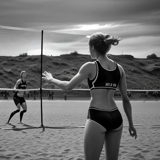 Hyperrealistic Beach Volleyball Scene in HDR