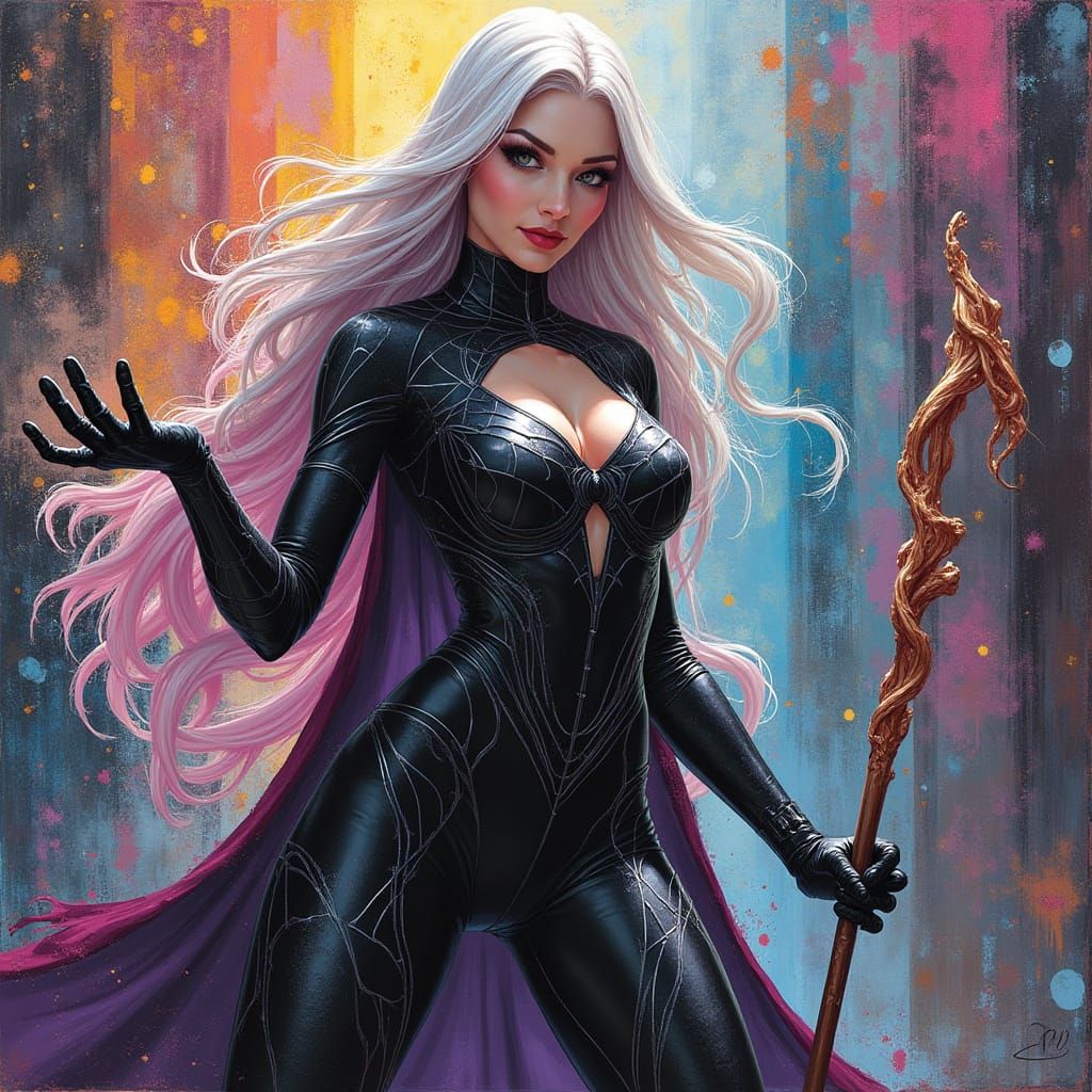 Mystical Web-Slinger: Dynamic Duo Meets Street Art