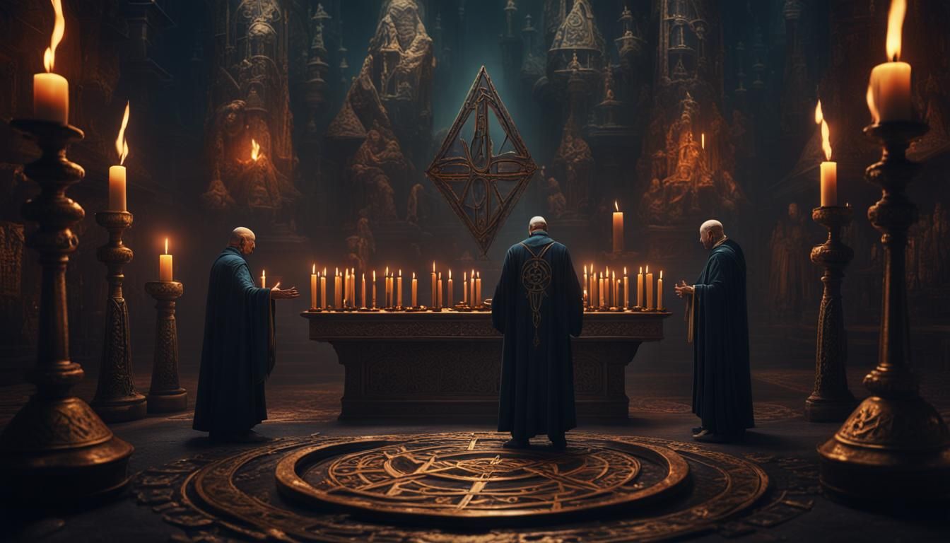 Dark Ritual: Faceless Priests in Occult Ceremony