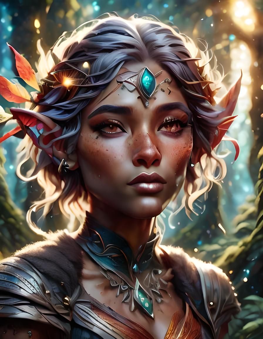 Male Elf Portrait in Autumnal Forest