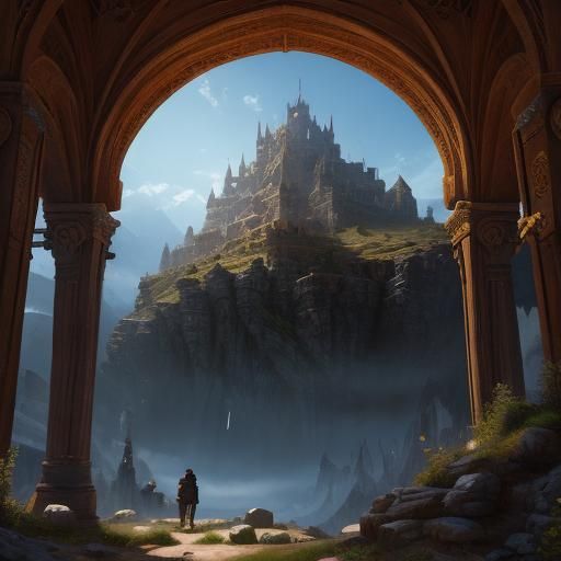 Fantastical Shepherd Boy and King in Detailed Painting