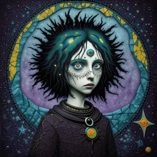 Surreal Mosaic Space Art in Stop-Motion Style