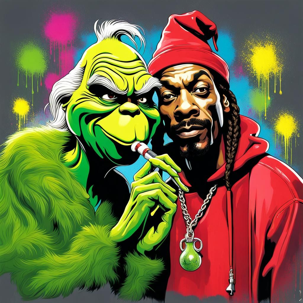Snoop Dogg and The Grinch: Graffiti Street Art