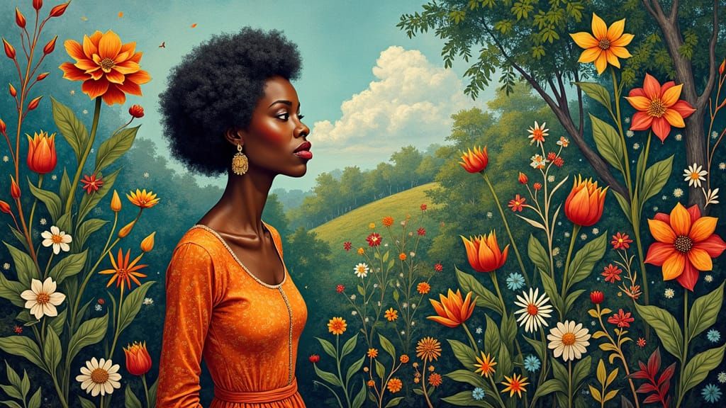 Four Seasons Garden Inspired by Folk Art