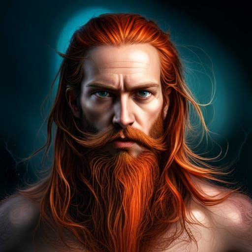 Hyperrealistic Dhampir Druid with Ginger Beard