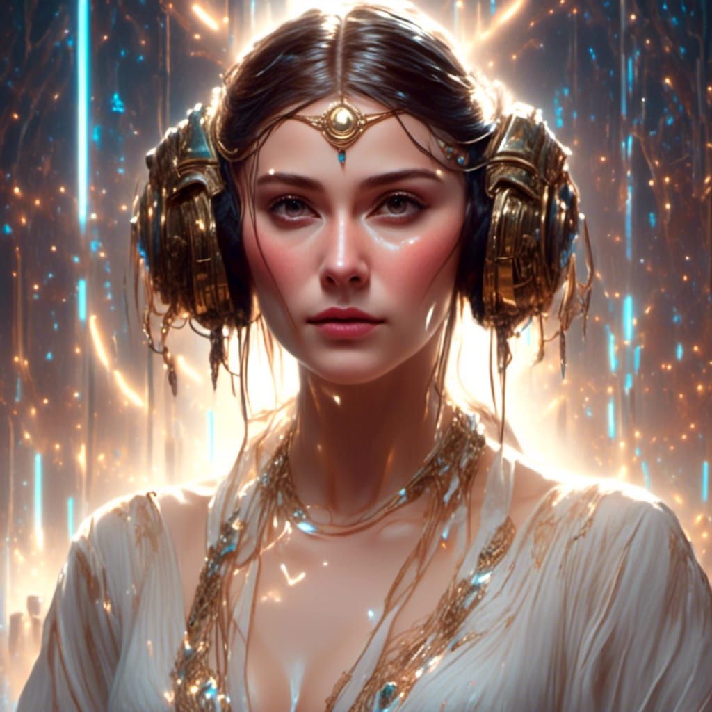 Princess Leia Portrait in Hyperdetailed Concept Art Style