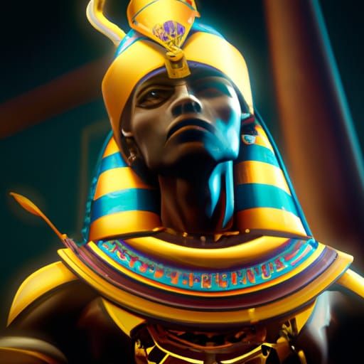 Egyptian Pharaoh Portrait in Detailed Matte Painting