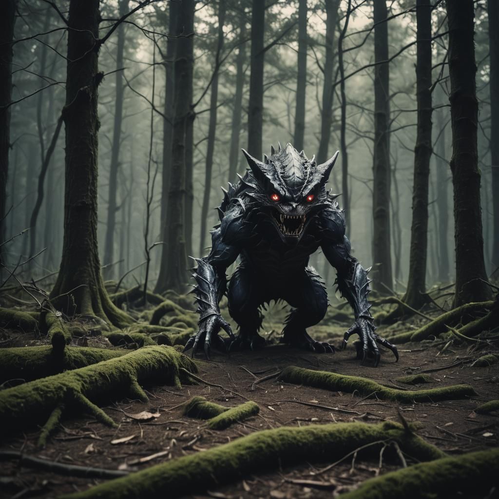 Menacing Haunter in a Dark Forest