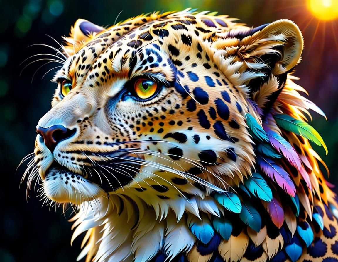 Leopard Eagle Hybrid in Fantasycore Style