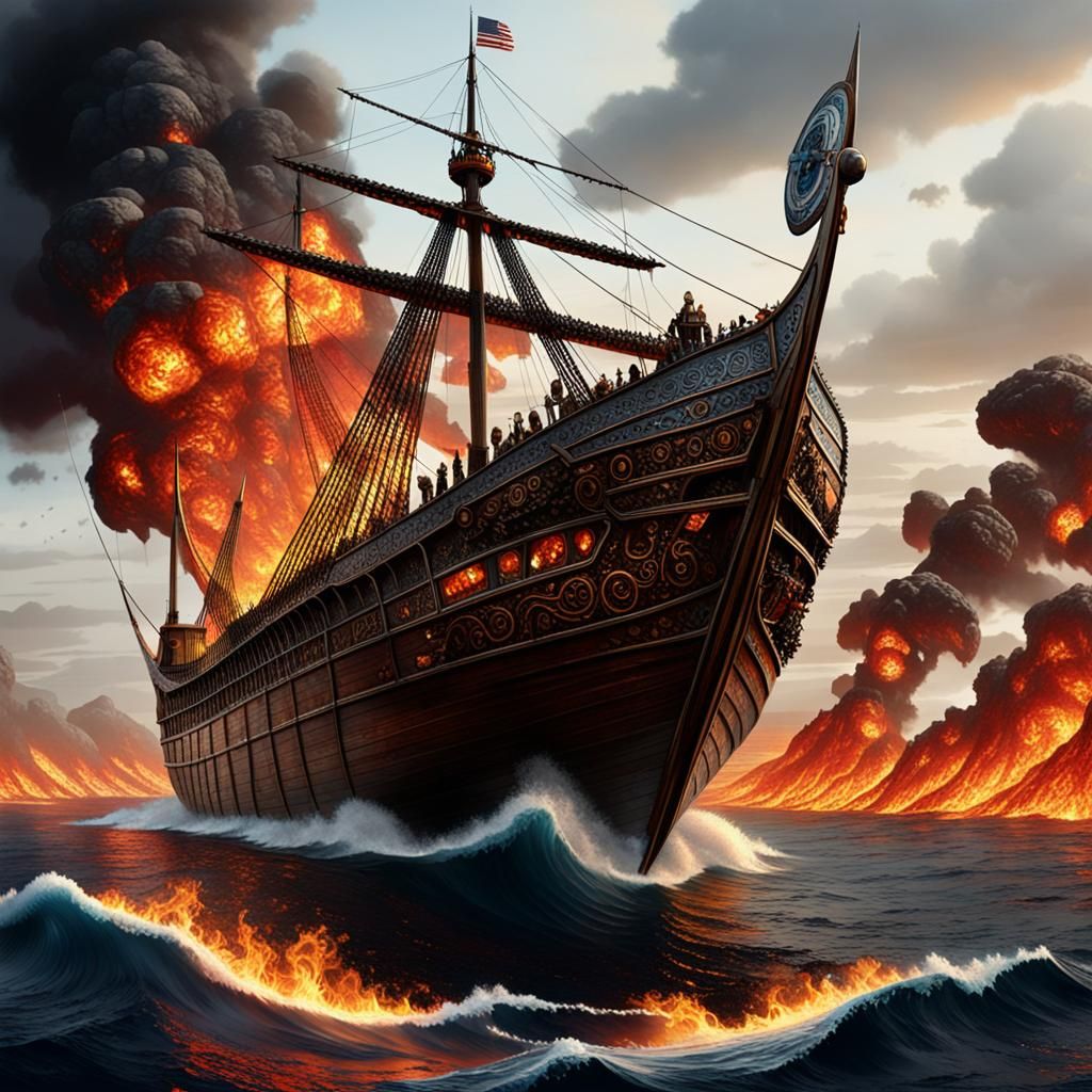 Robotic Vikings Sail a Sea of Fire