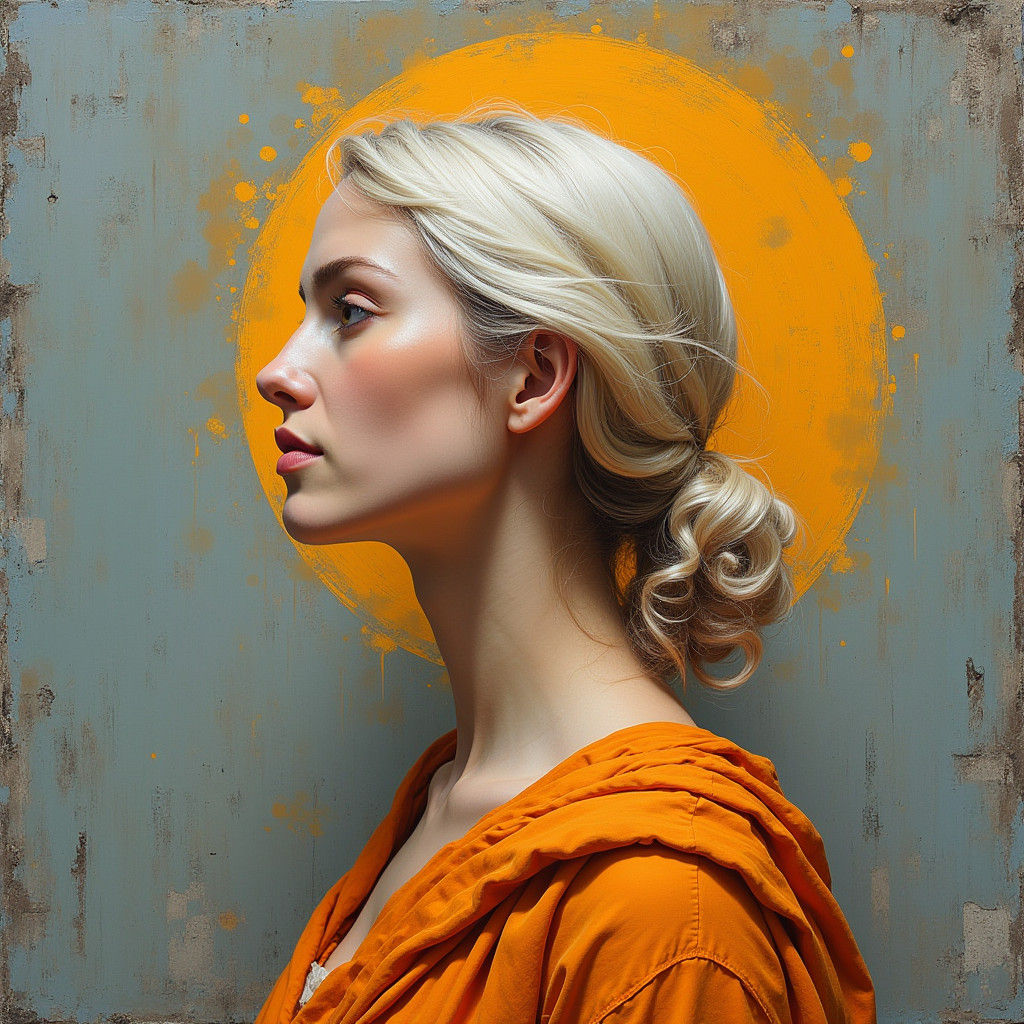 Greek Goddess Hértis Portrait in Graffiti Art Style