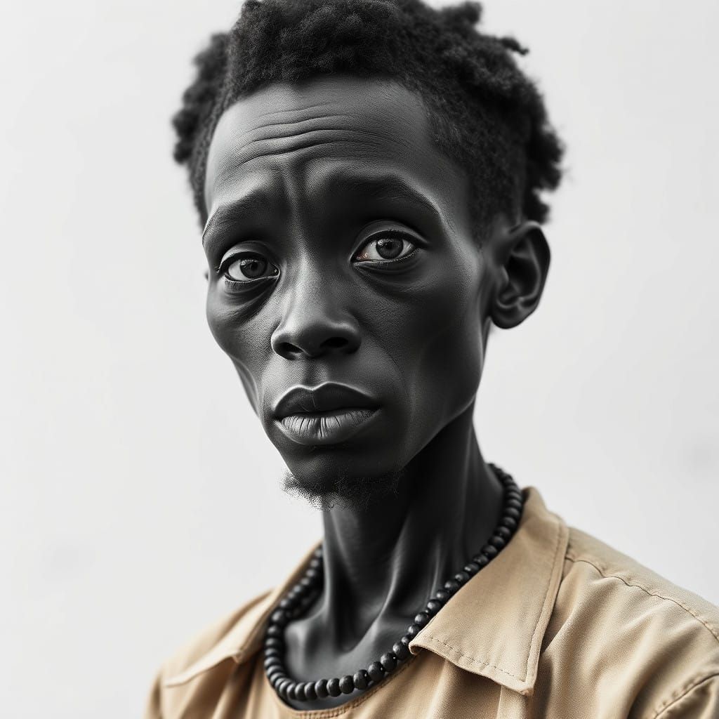 Introspective Portrait of a Man with Piercing Insight