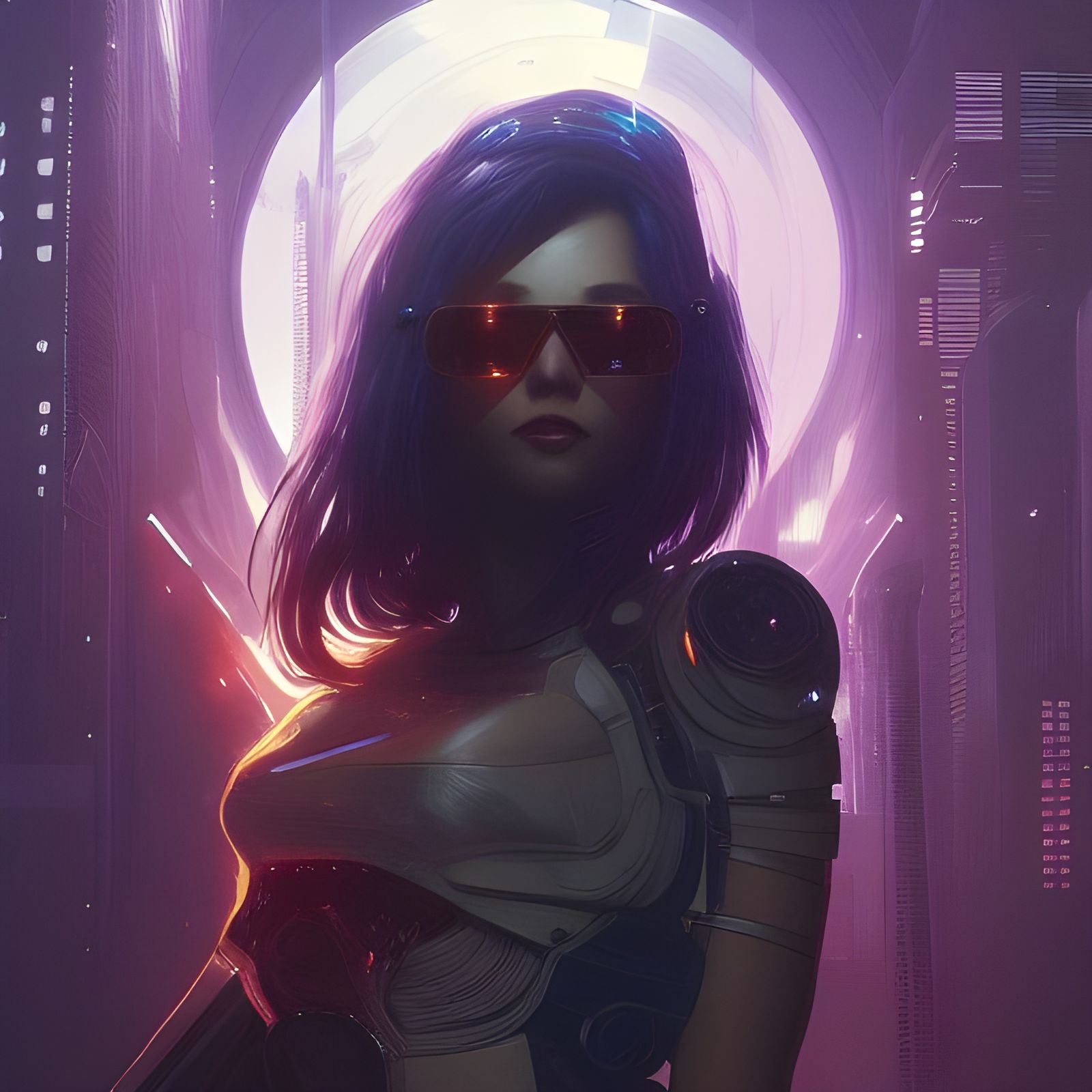 Cyberpunk Woman Portrait in Hyperdetailed Digital Art