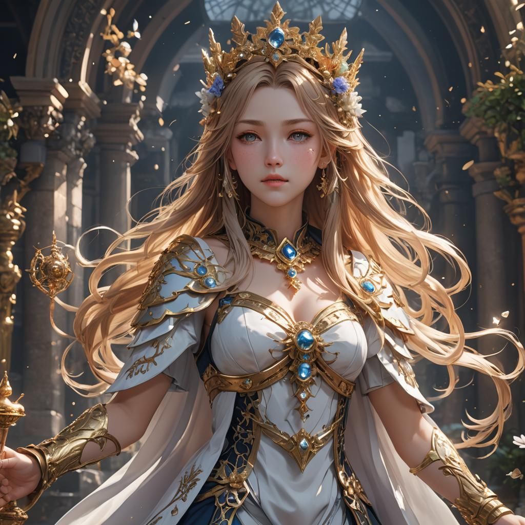 Anime Style Goddess Maria 3D Art