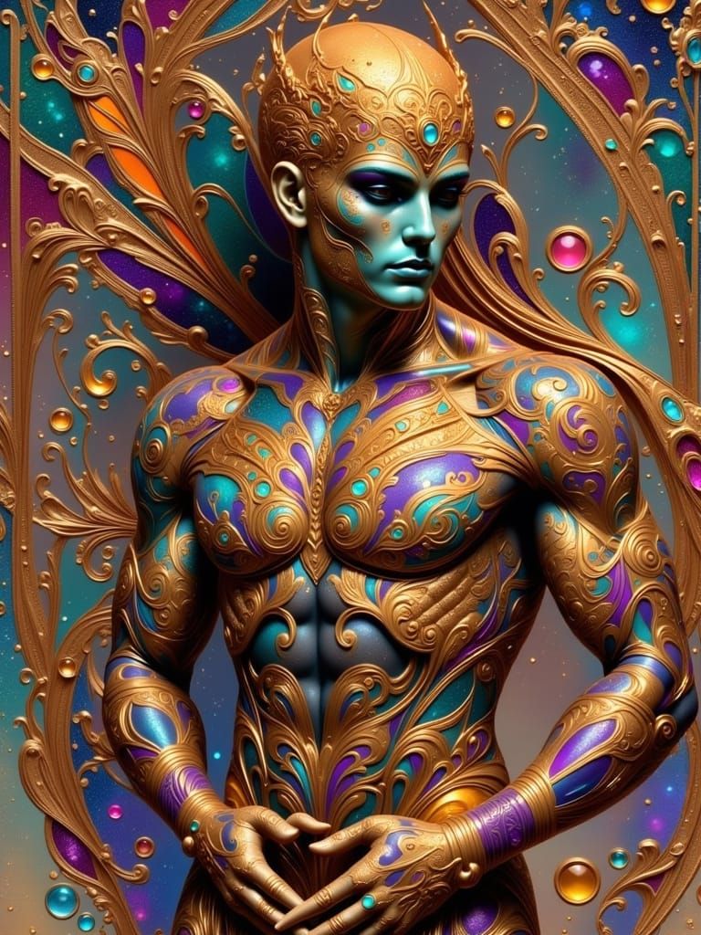 Picture made up of several beads