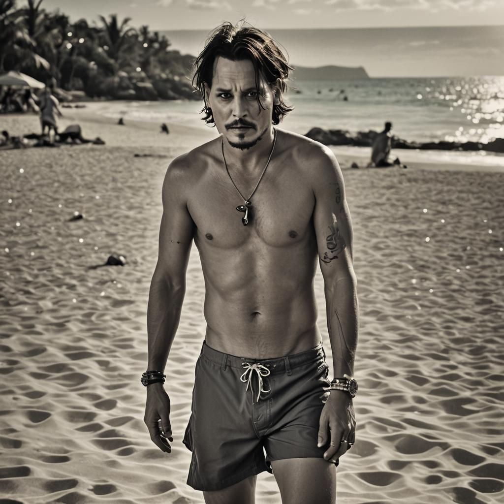 Man in Swim Trunks: Professional Portrait