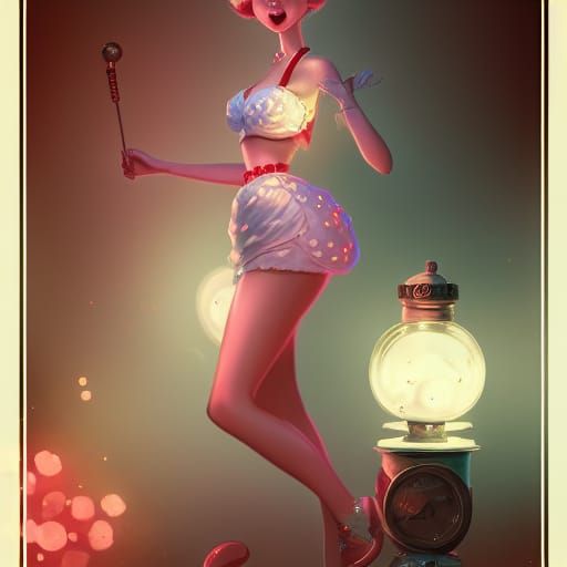 Betty Boop Eats Ice Cream in Hyperdetailed 3D