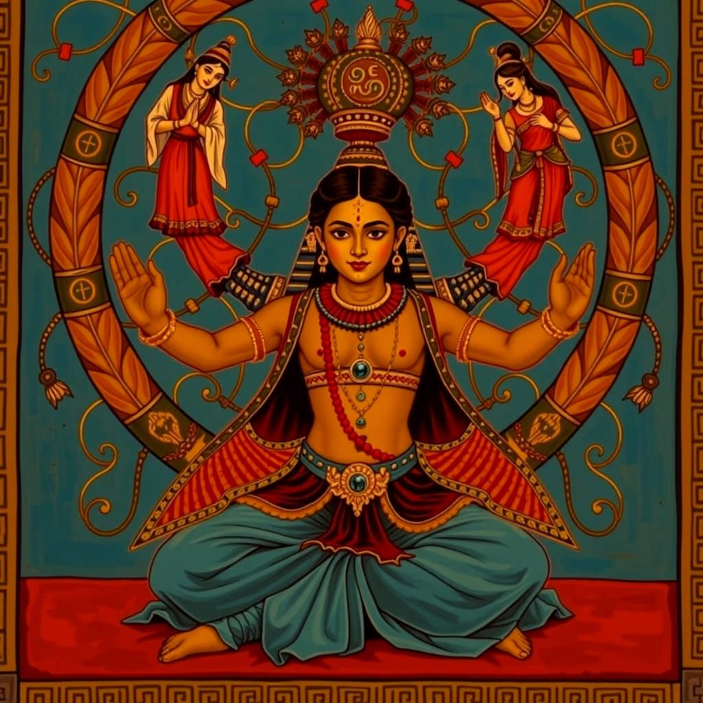 Tutankhamun, Harlequin, Geisha, Krishna Mashup