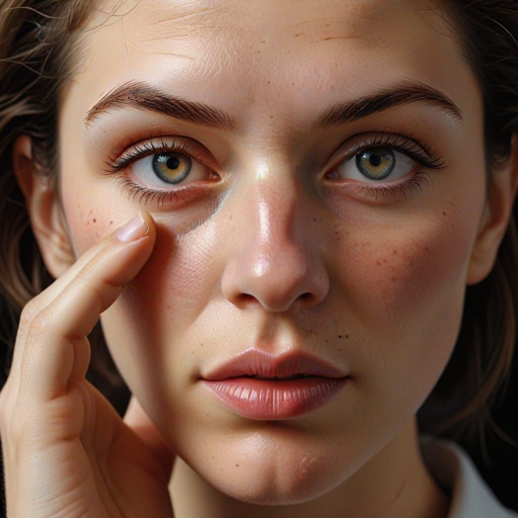 Hyperrealistic Photo: Finger in Nose