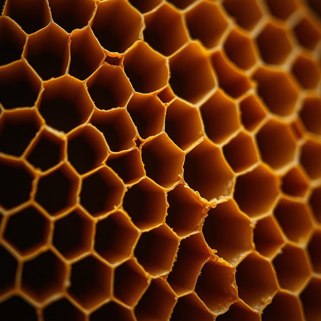 Stunning Hexagonal Patterns in Cinematic Honeycomb Close-Up