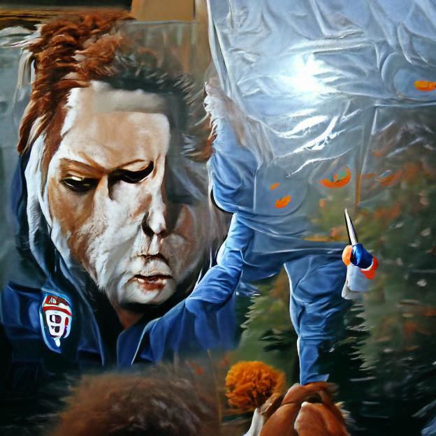 Michael Myers Halloween: Detailed and Ominous Painting
