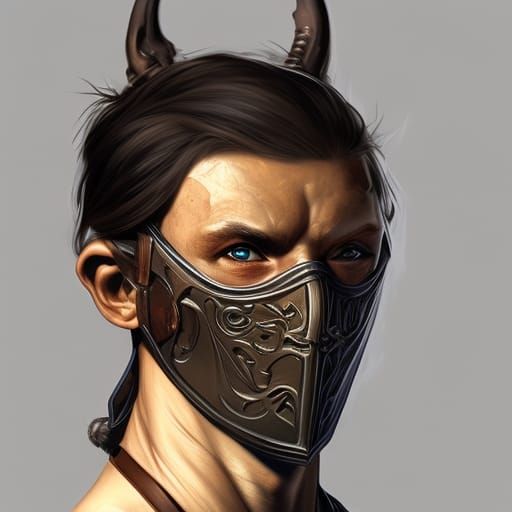 Masked Desert Monk Portrait in Detailed Fantasy Style