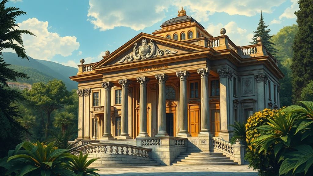 Ethereal Marble Villa in Grand, Dreamlike Style