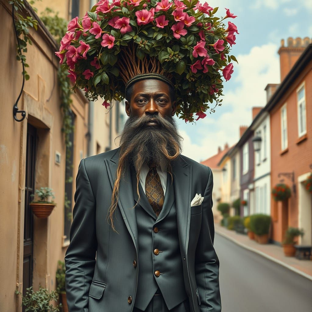 Hyperrealistic African Plant God in Vogue Style