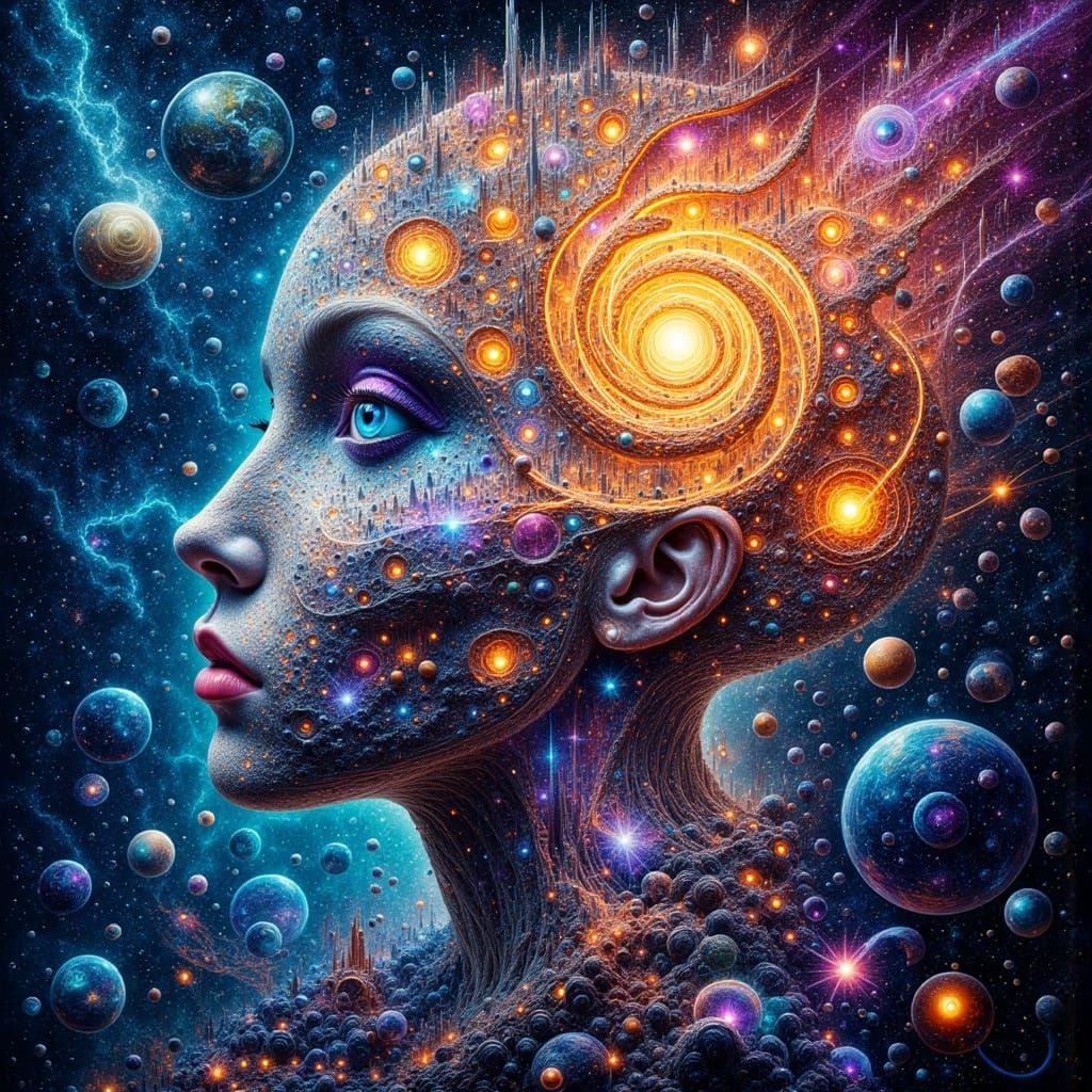 Quantum Cubist Cosmos in Abstract Digital Art