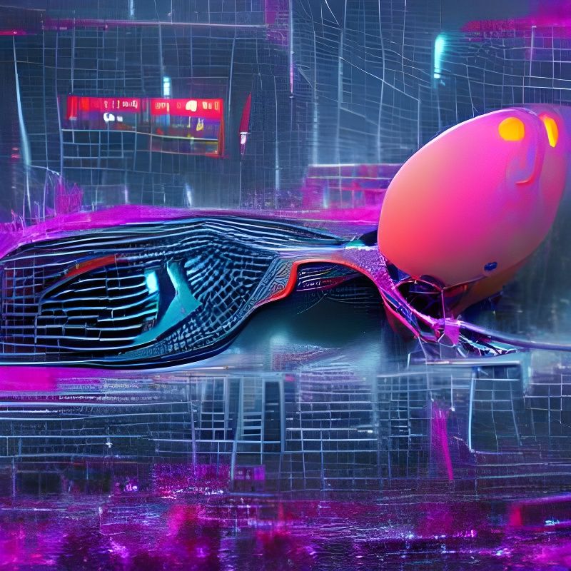 Cyberpunk Egg in Neon Dystopia 2099