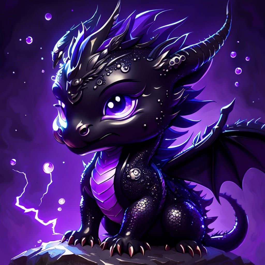 Cute Chibi Lightning Dragon Art