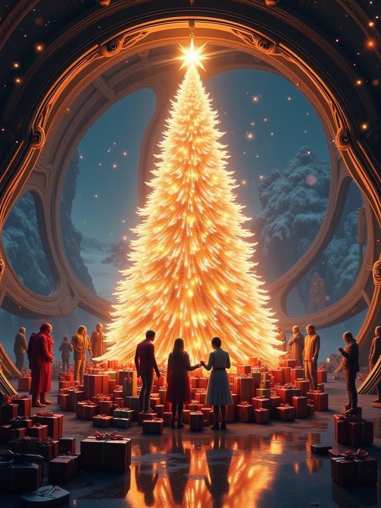 Interstellar Christmas Celebration in 2164