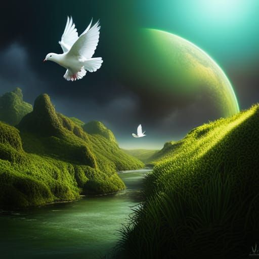 Evolving Earth: A Dove's Flight to Peace