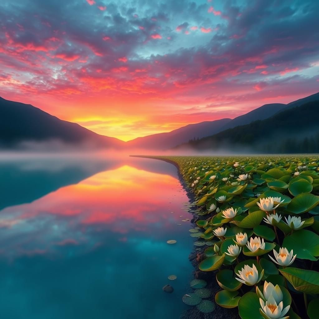 Sunset Lake Road: An Impressionist Reflection