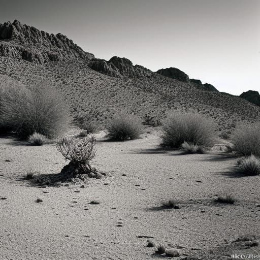 Realistic Desert Landscape in 1960s Photography Style