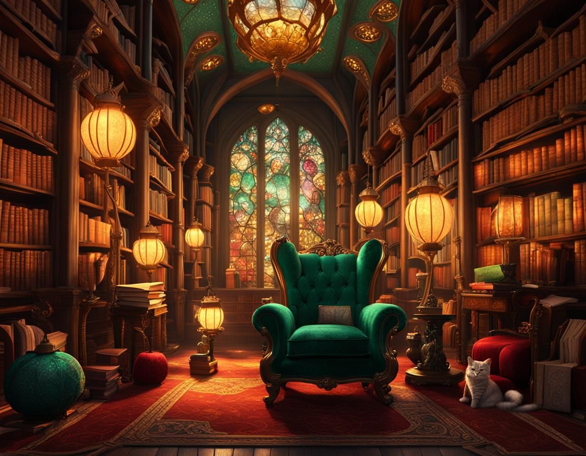 Mystical Library: A Fantasy Interior Concept Art