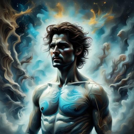 Apollo as Eric Bana: Godlike Portrait with Ink Details