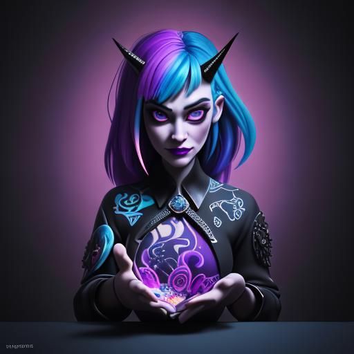 Psychedelic Soviet Pop Art Goth Rockstar Portrait