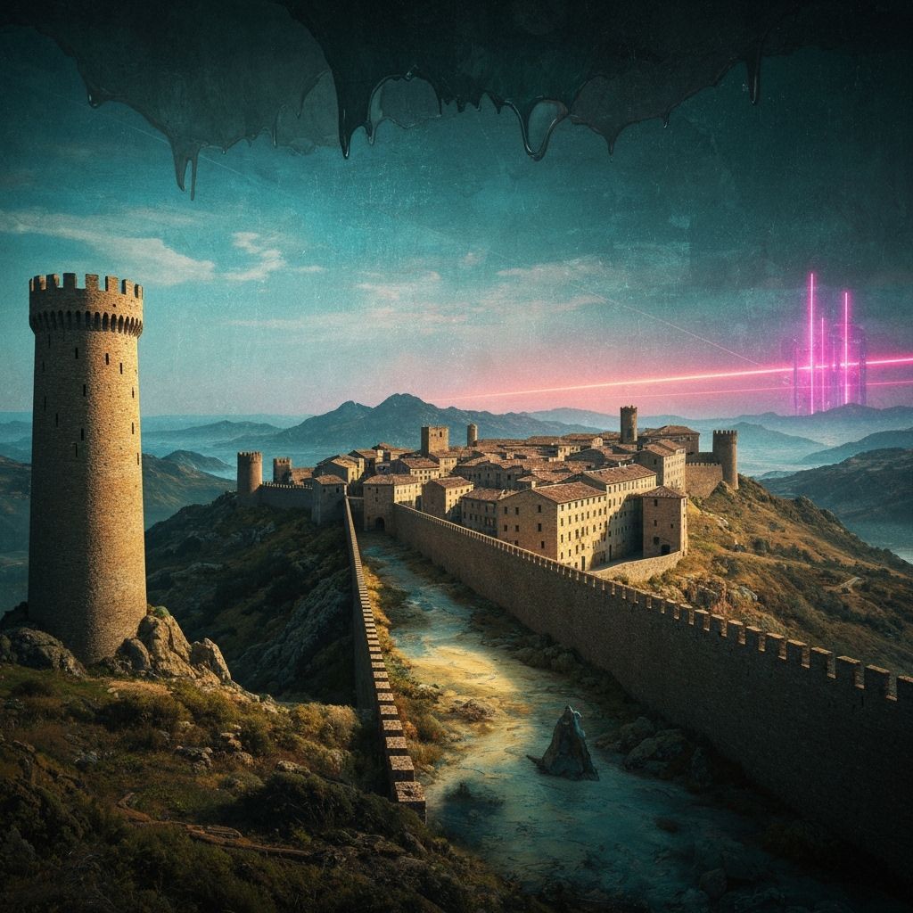 Surreal Cyberpunk Landscape Inspired by Dali and Blade Runne...