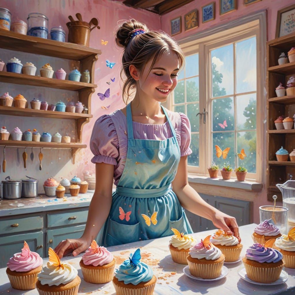 Magical Bakery in Impressive Gouache Style