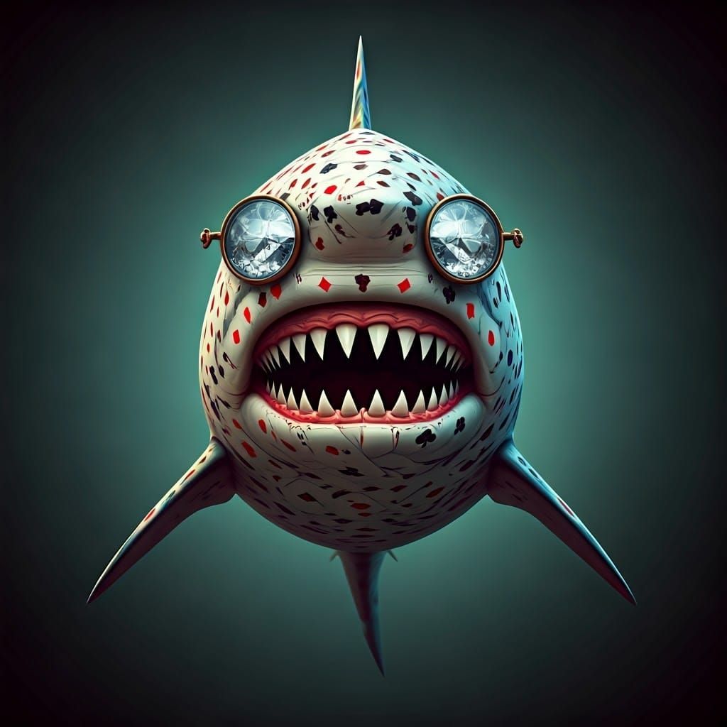 Card Shark: A Fantastical Creature in Detailed Matte Paintin...