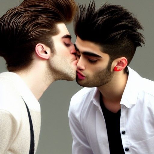 Embracing Figures in a Romantic Kiss