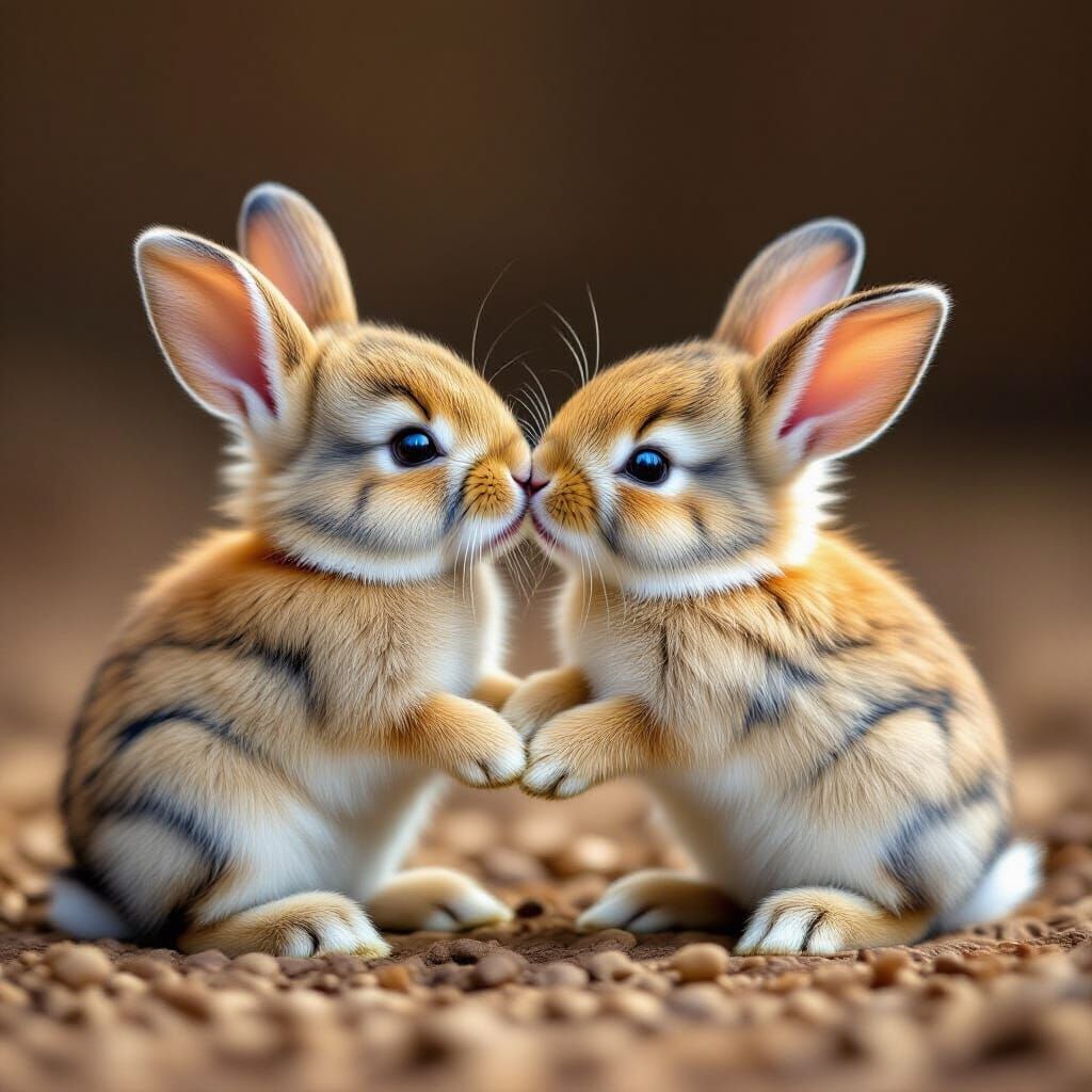 Kissing Baby Bunnies: A Heartwarming Image