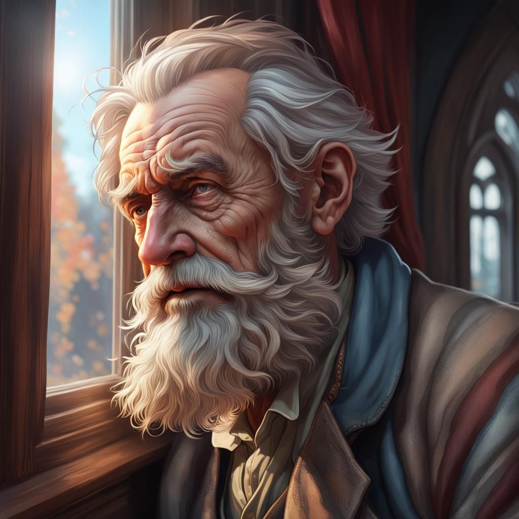 Hyperrealistic Portrait of a Senior British Man