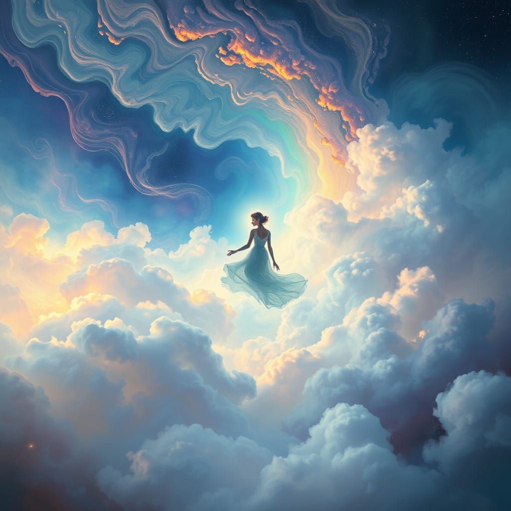 Surreal Astral Dreamscapes in Vibrant Chalk Art Style