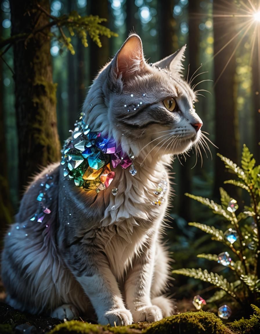 Rainbow crystal cat